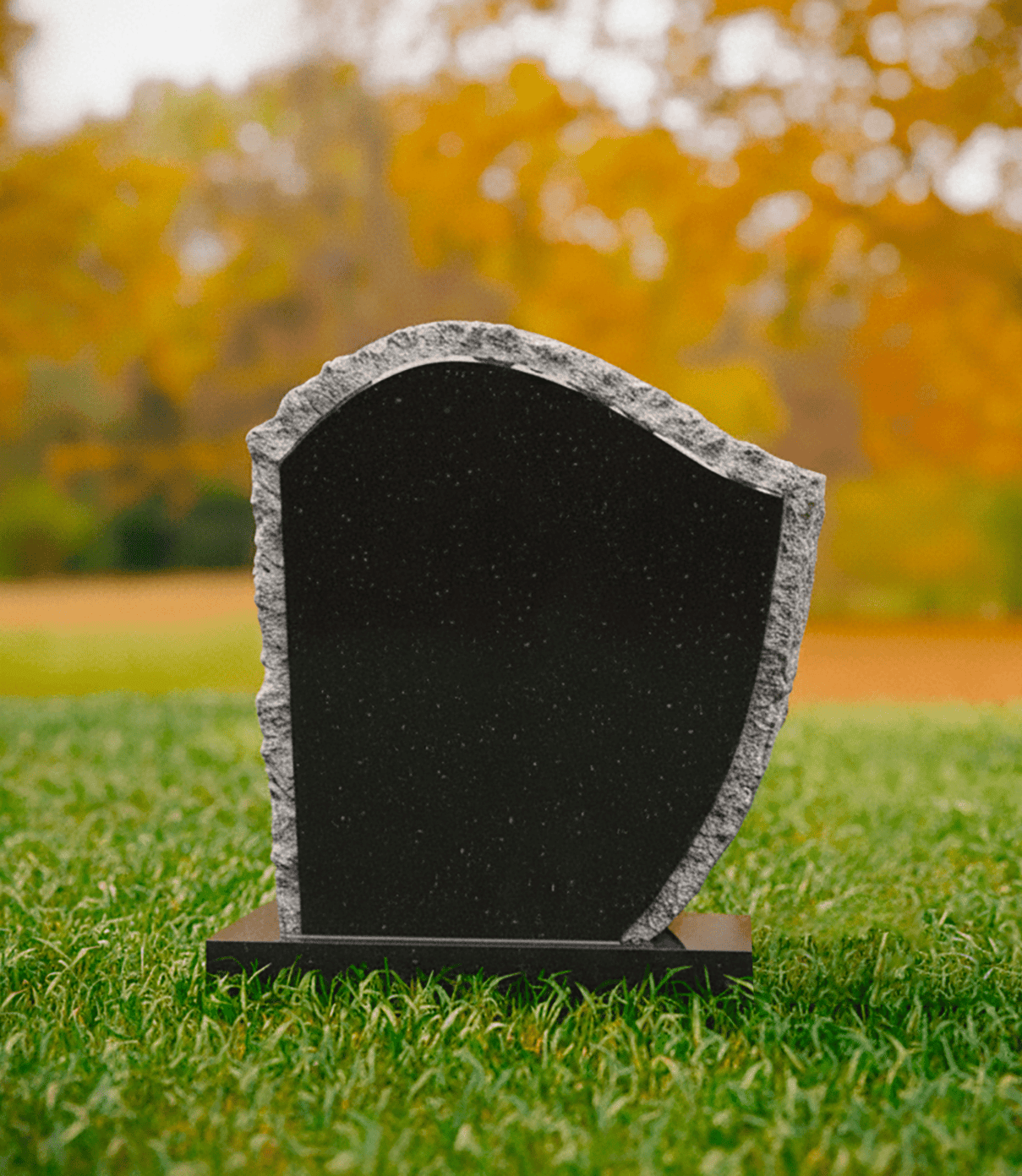 Rock-Edge Low Upright Headstone