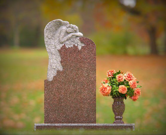 Angel Shape Granite Headstone Memorial
