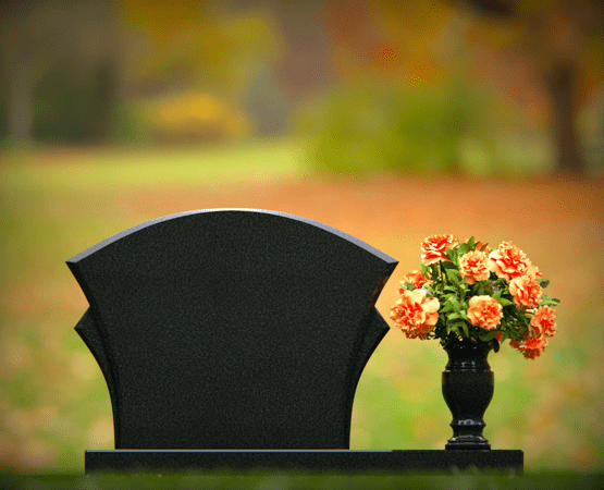 Companion Arched Upright Granite Headstone