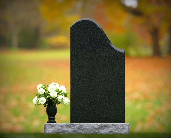 Asymmetrical Upright Granite Headstone