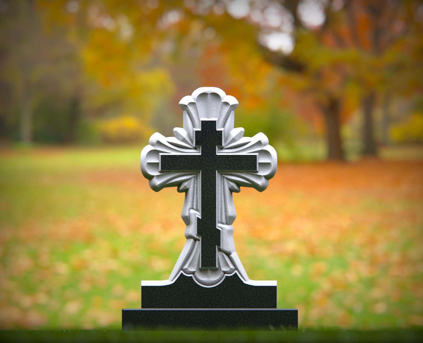 Orthodox Cross Granite Headstone