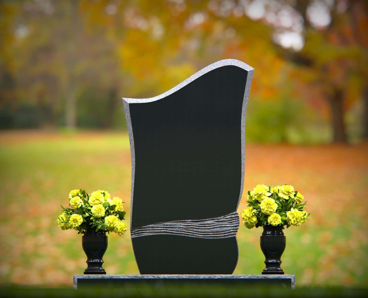 Serpentine Wave Band Upright Monument