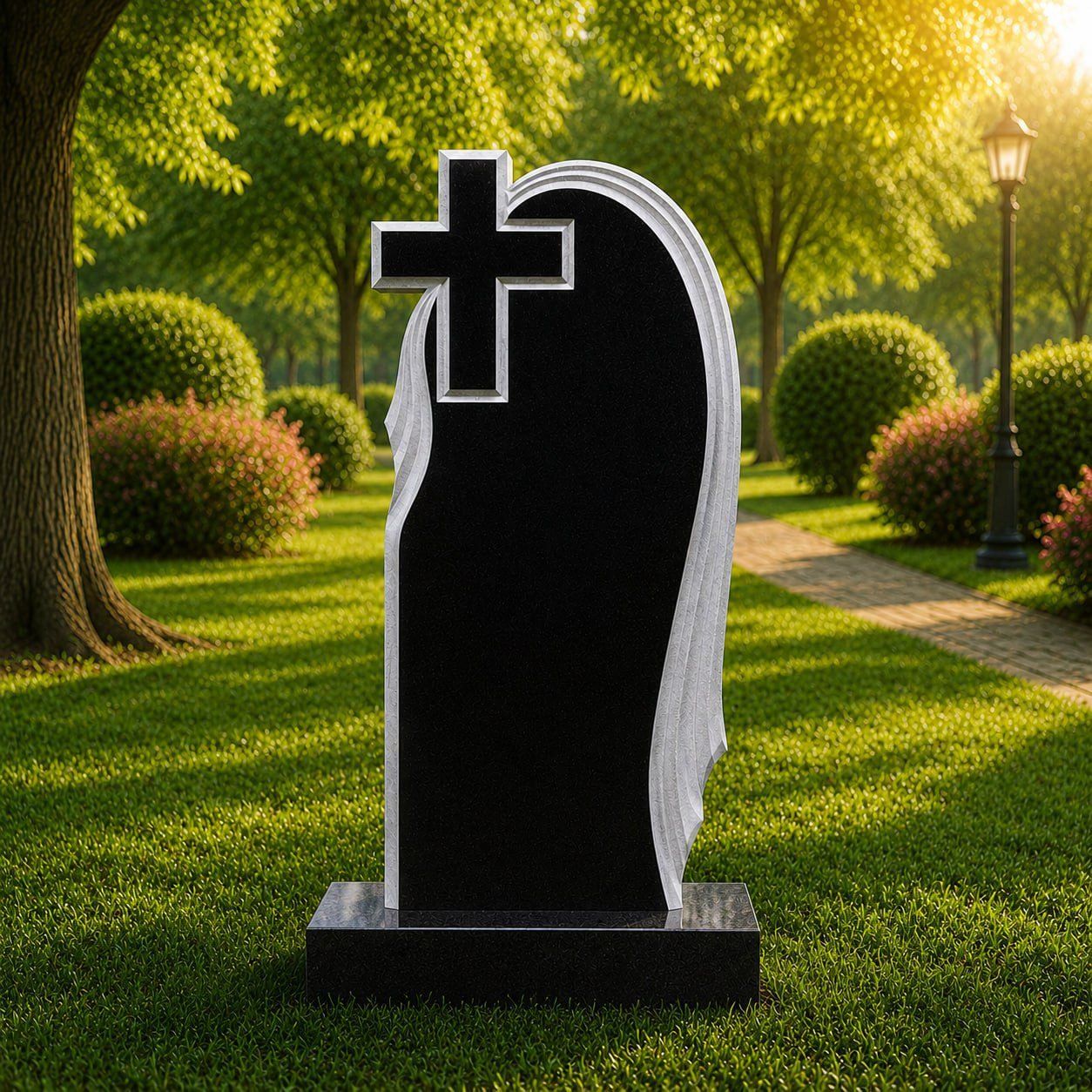 Serpentine Cross Upright Monument