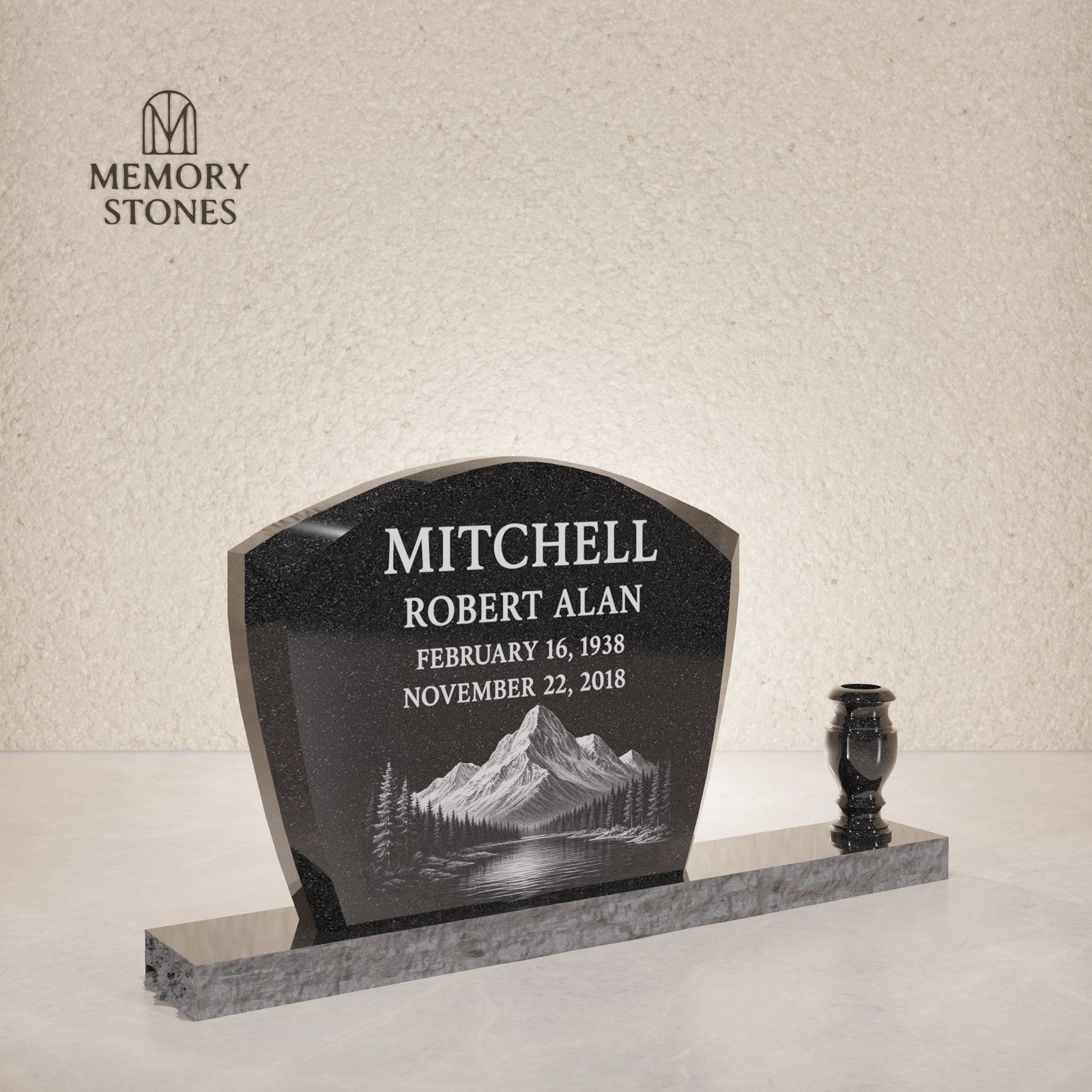 Classic Arch Top Granite Upright Headstone