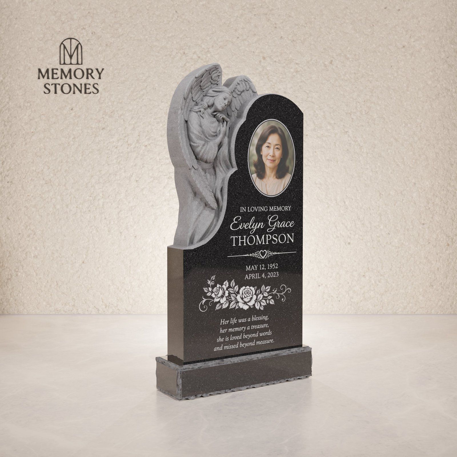 Guardian Angel Embrace Upright Monument