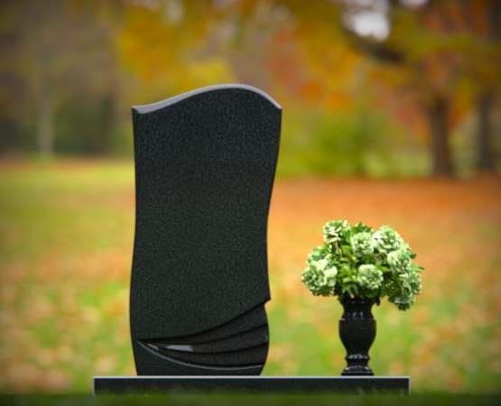 Classic Serpentine-Top Upright Granite Headstone