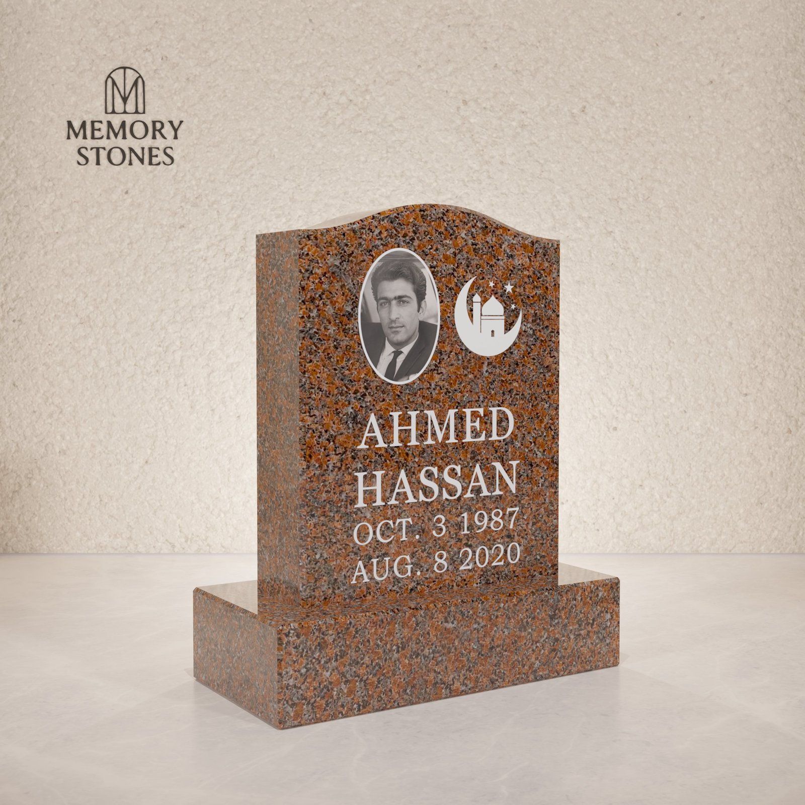 Serpentine Upright Headstone
