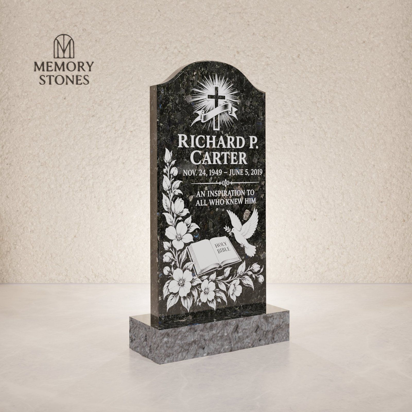 Arched Upright Headstone