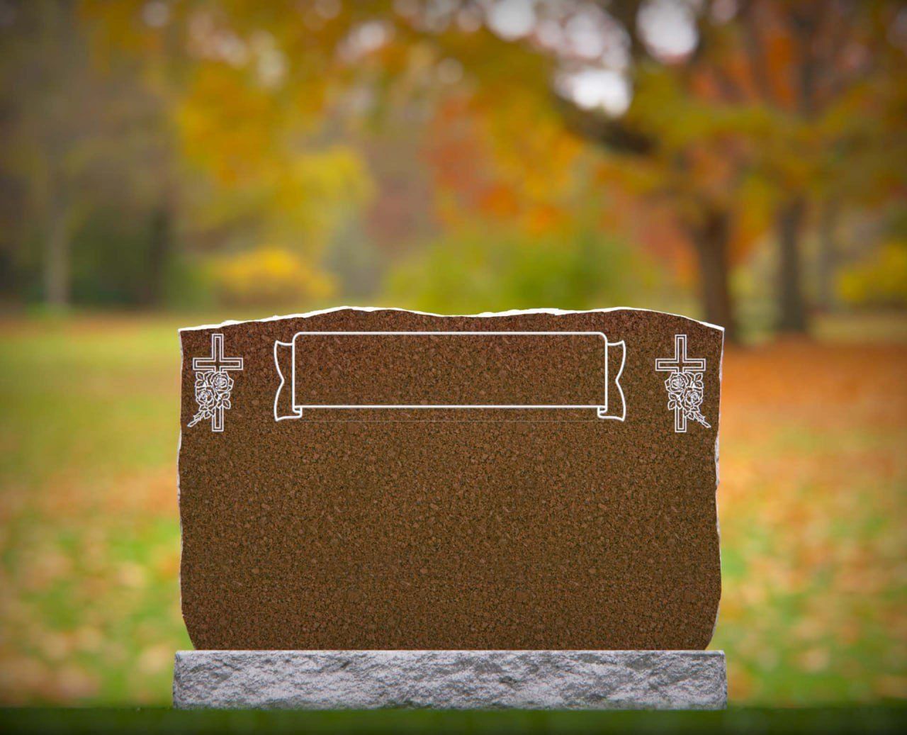 Wide Serpentine Companion Upright Memorial