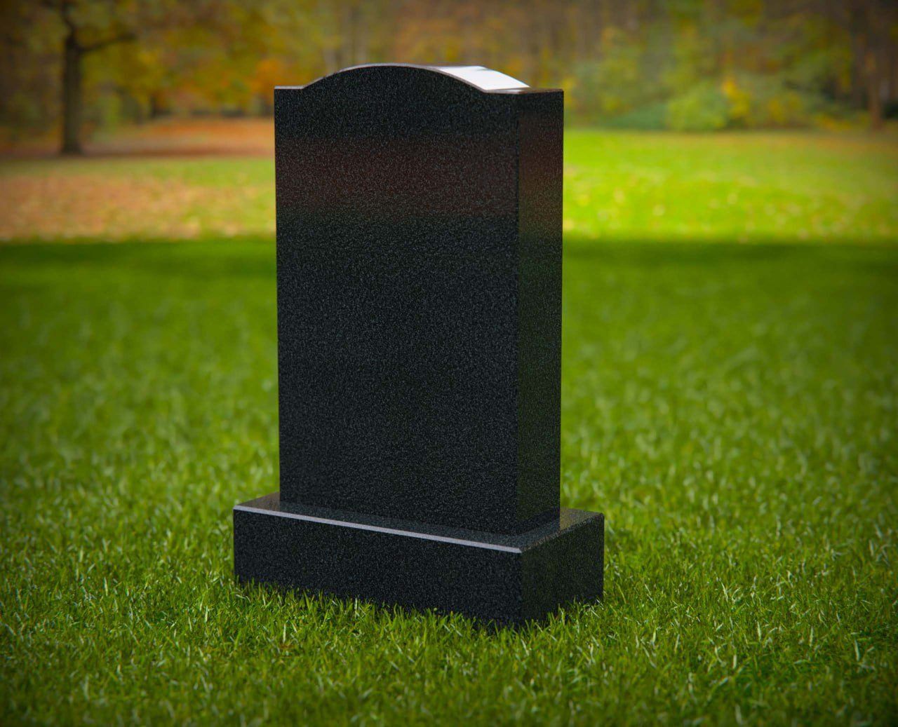 Arched-Top Single Upright Granite Headston