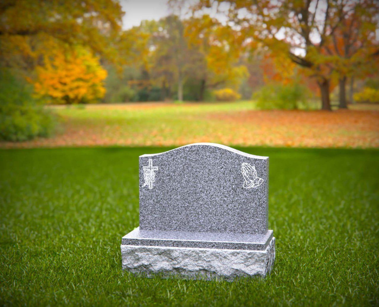 Serpentine Top Upright Headstone
