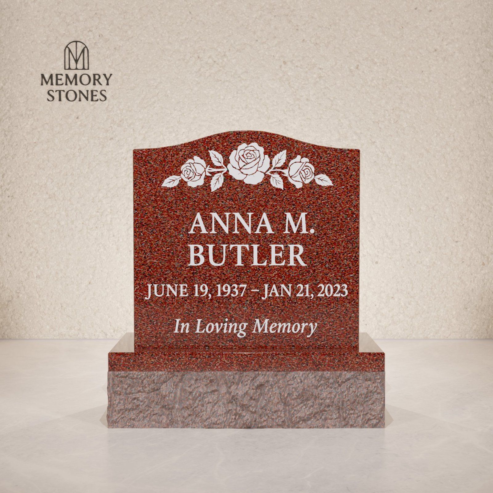 Serpentine Granite Headstone view 2