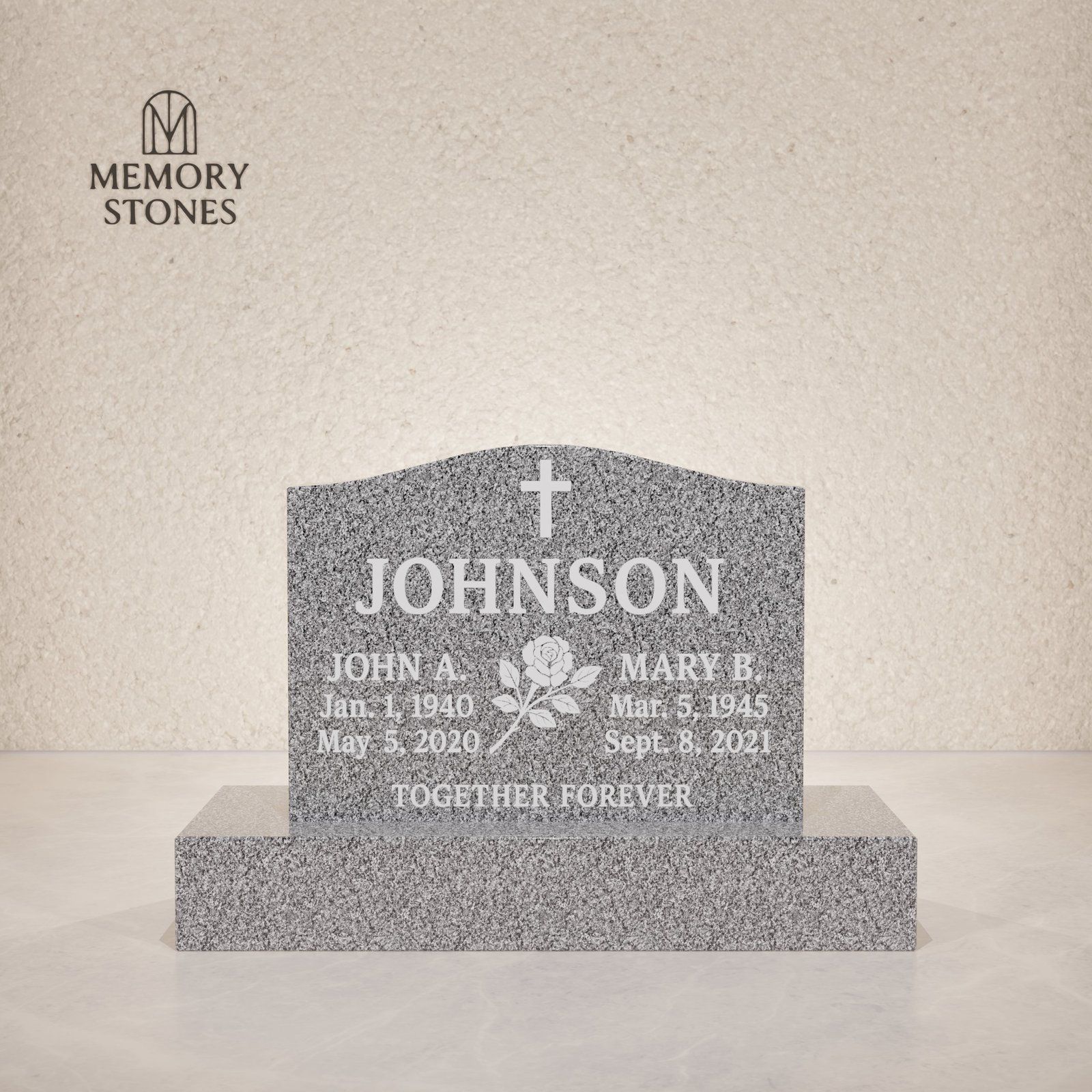 Serpentine Granite Headstone view 2