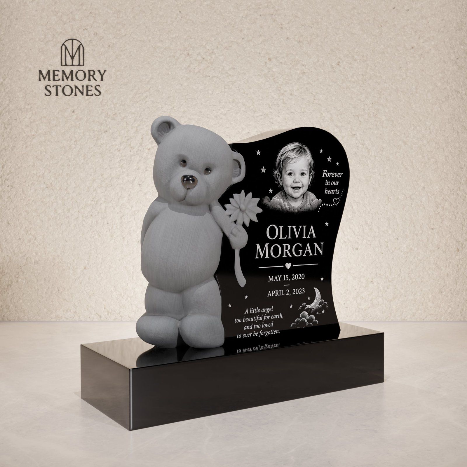 Teddy Bear Children’s Granite Headstone