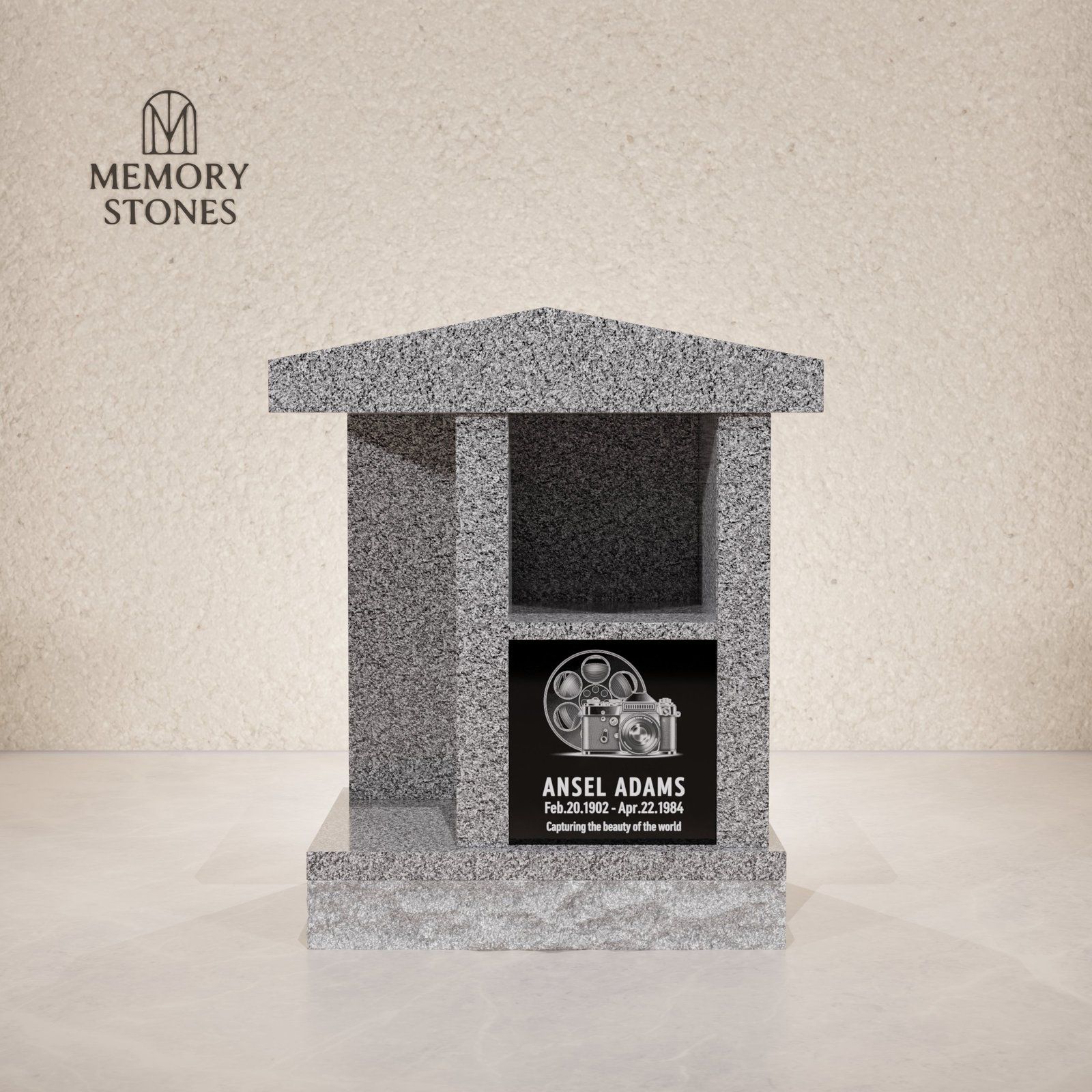 2-Niche Granite Columbarium Monument view 2