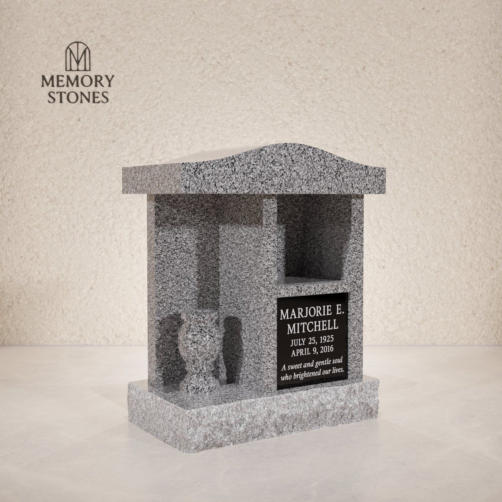 2-Niches Granite Columbarium Monument