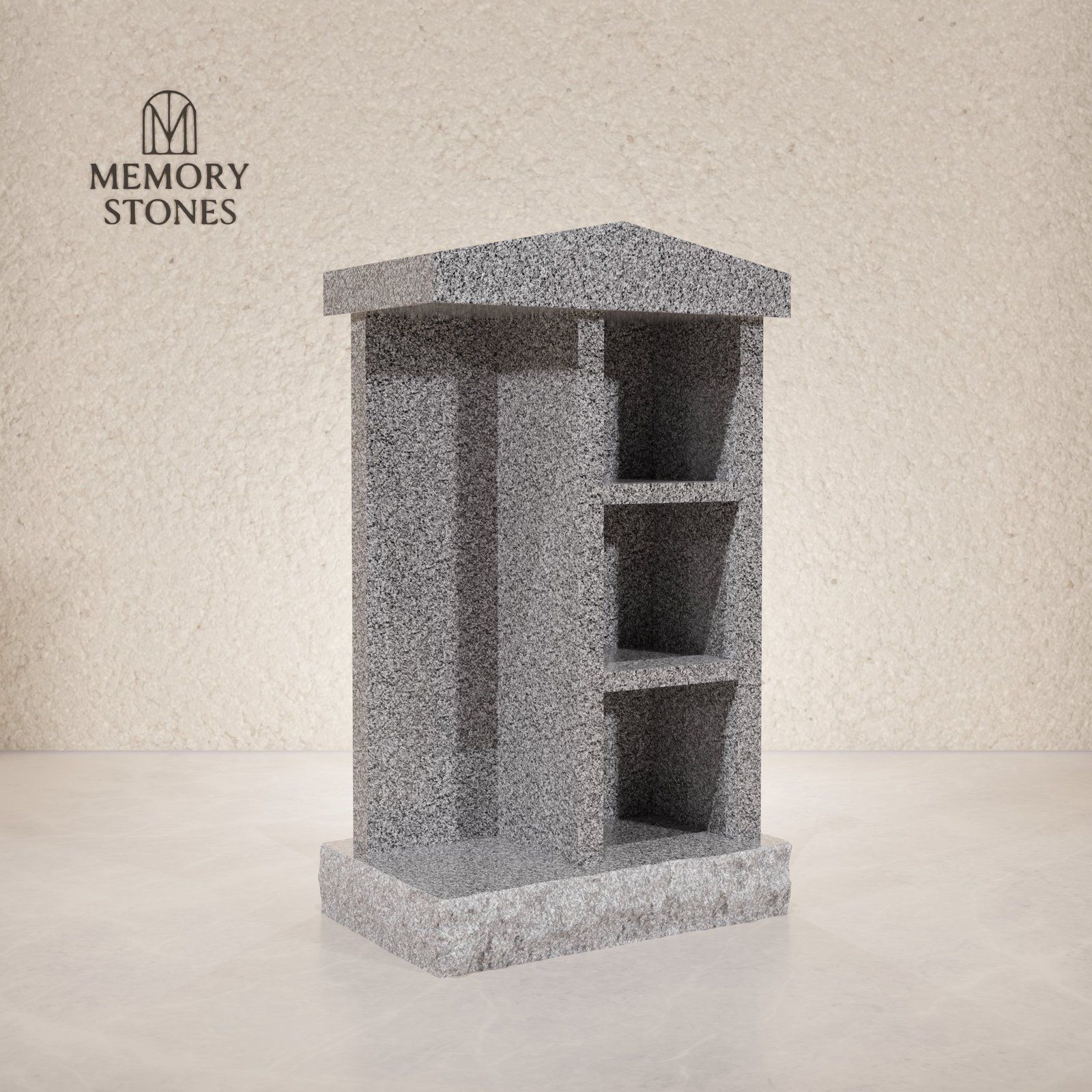 3-Niche Granite Columbarium Monument