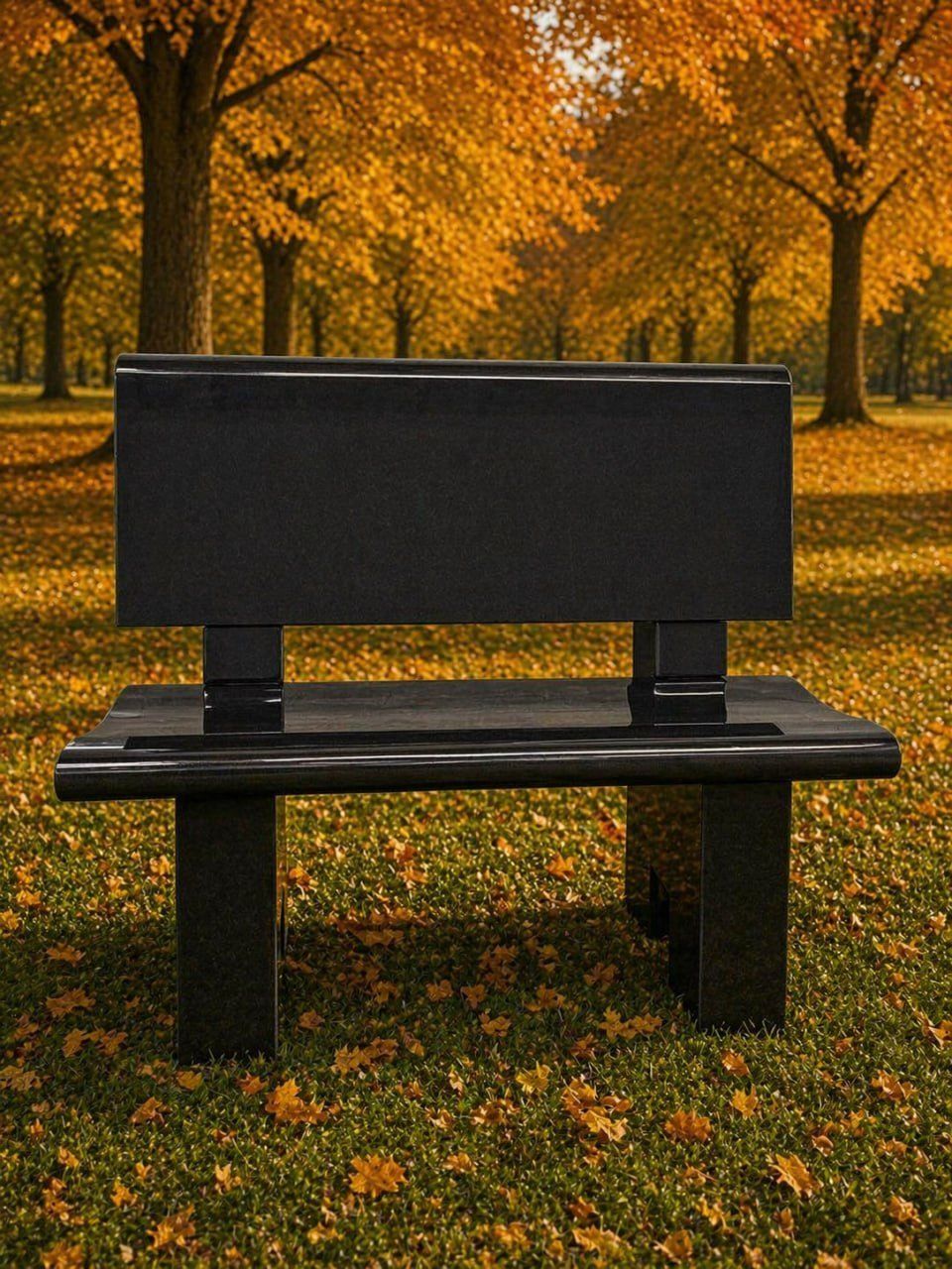 Granite Memorial Bench with Backrest