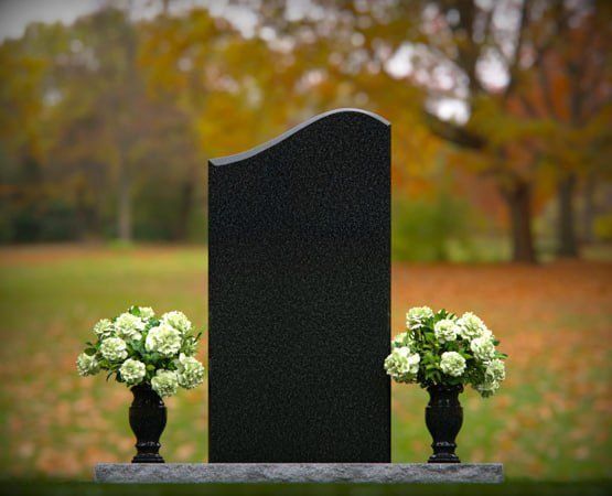 Wave Curve Upright Granite Headstone