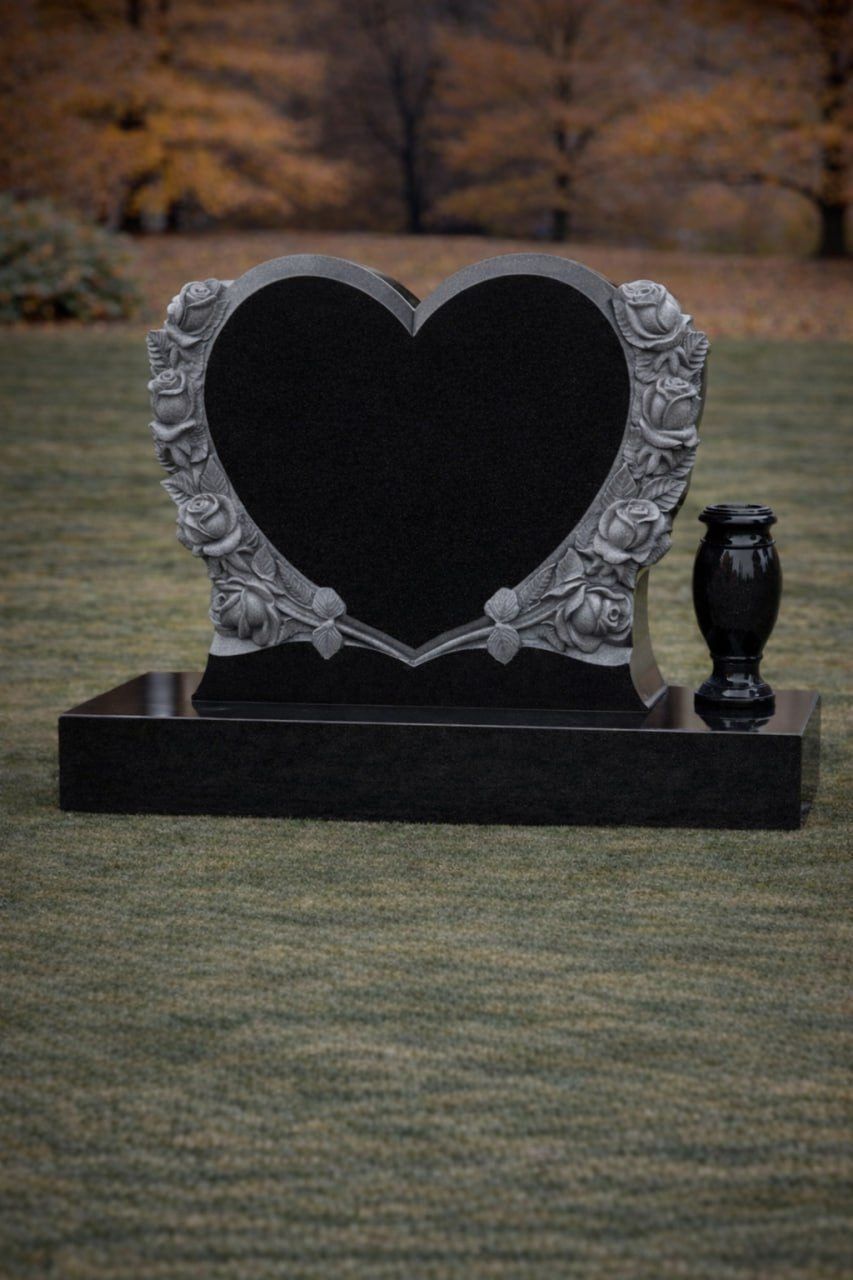 Special Shape Heart Granite Headstone