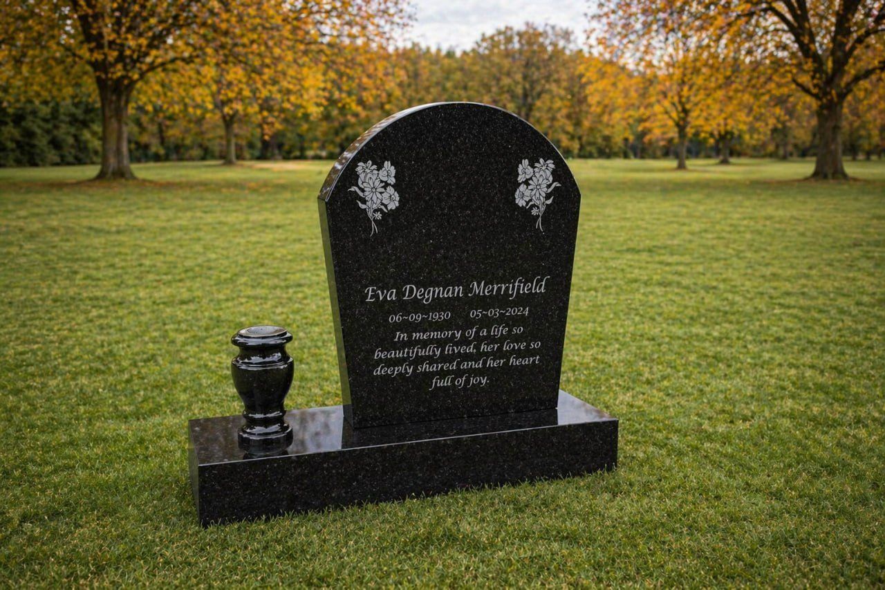 Upright Arched Granite Headstone