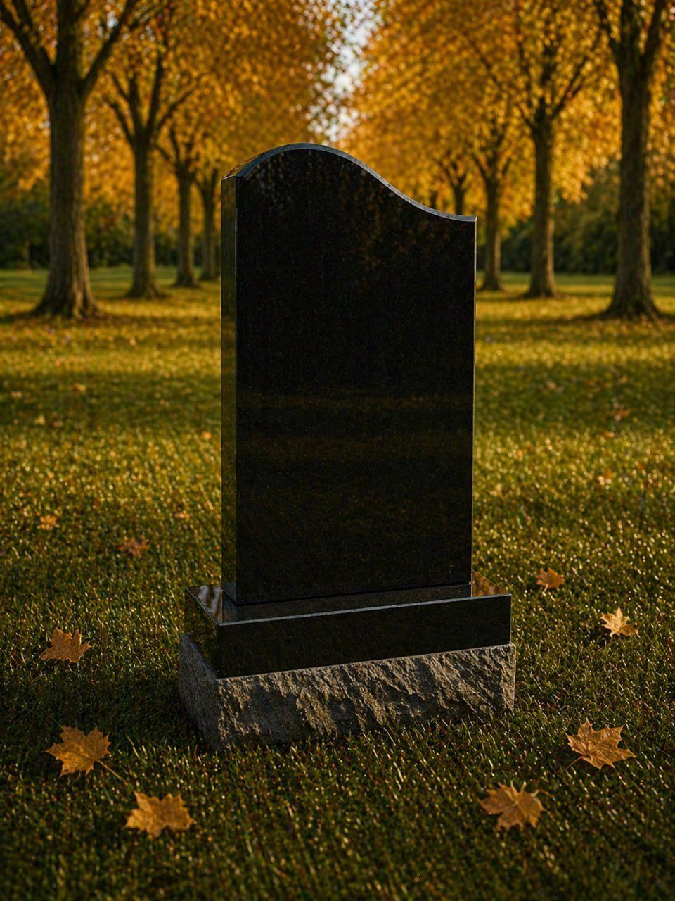 Serpentine Upright Headstone 13 x 2 x 28
