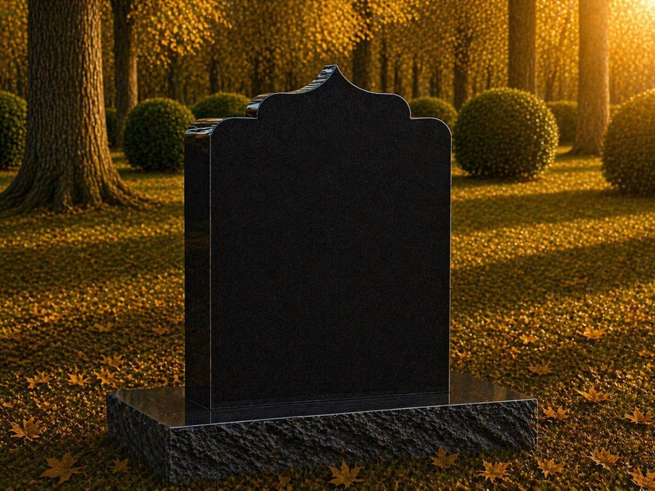 Crowned Arch Upright Granite Headstone