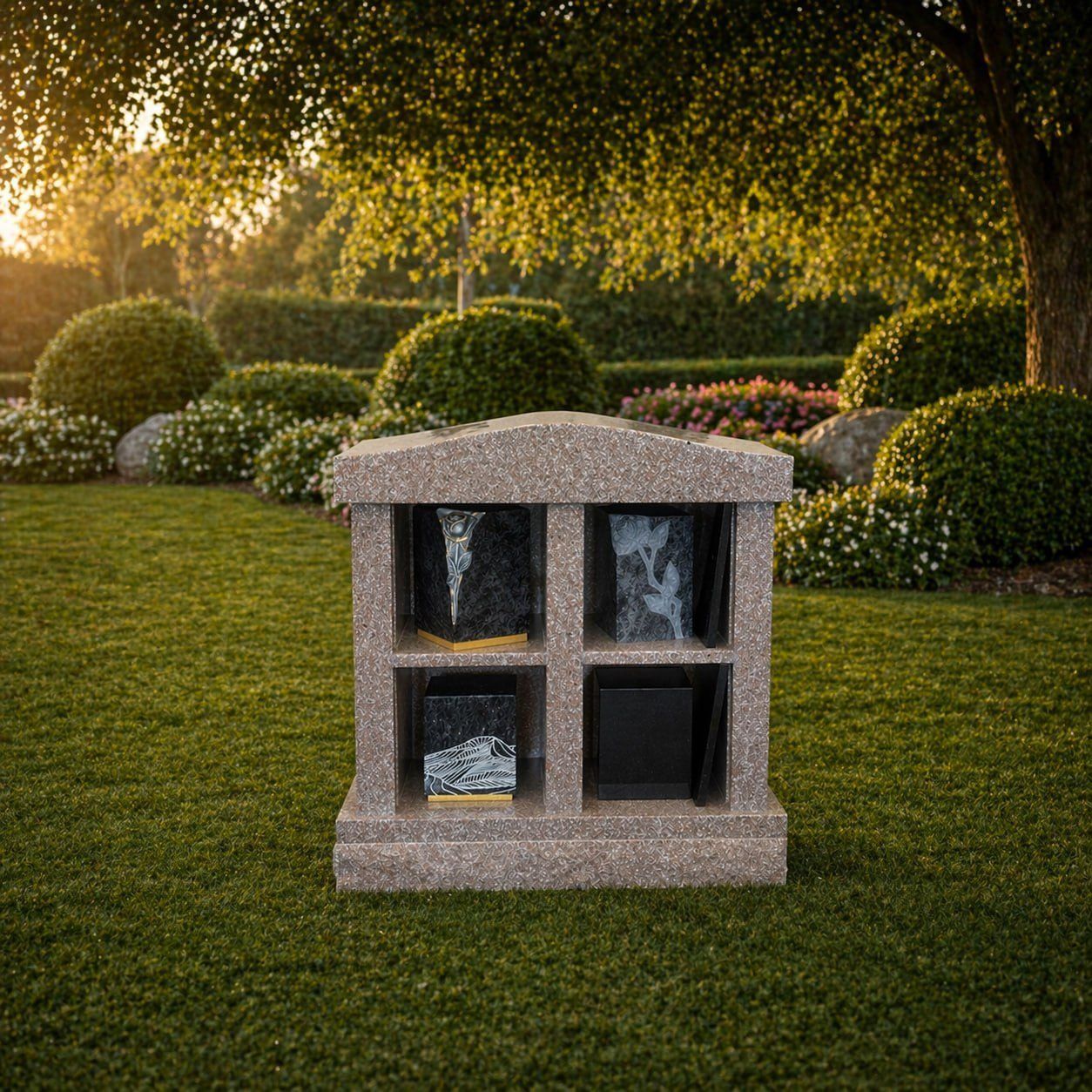 4-Niche Granite Columbarium Monument