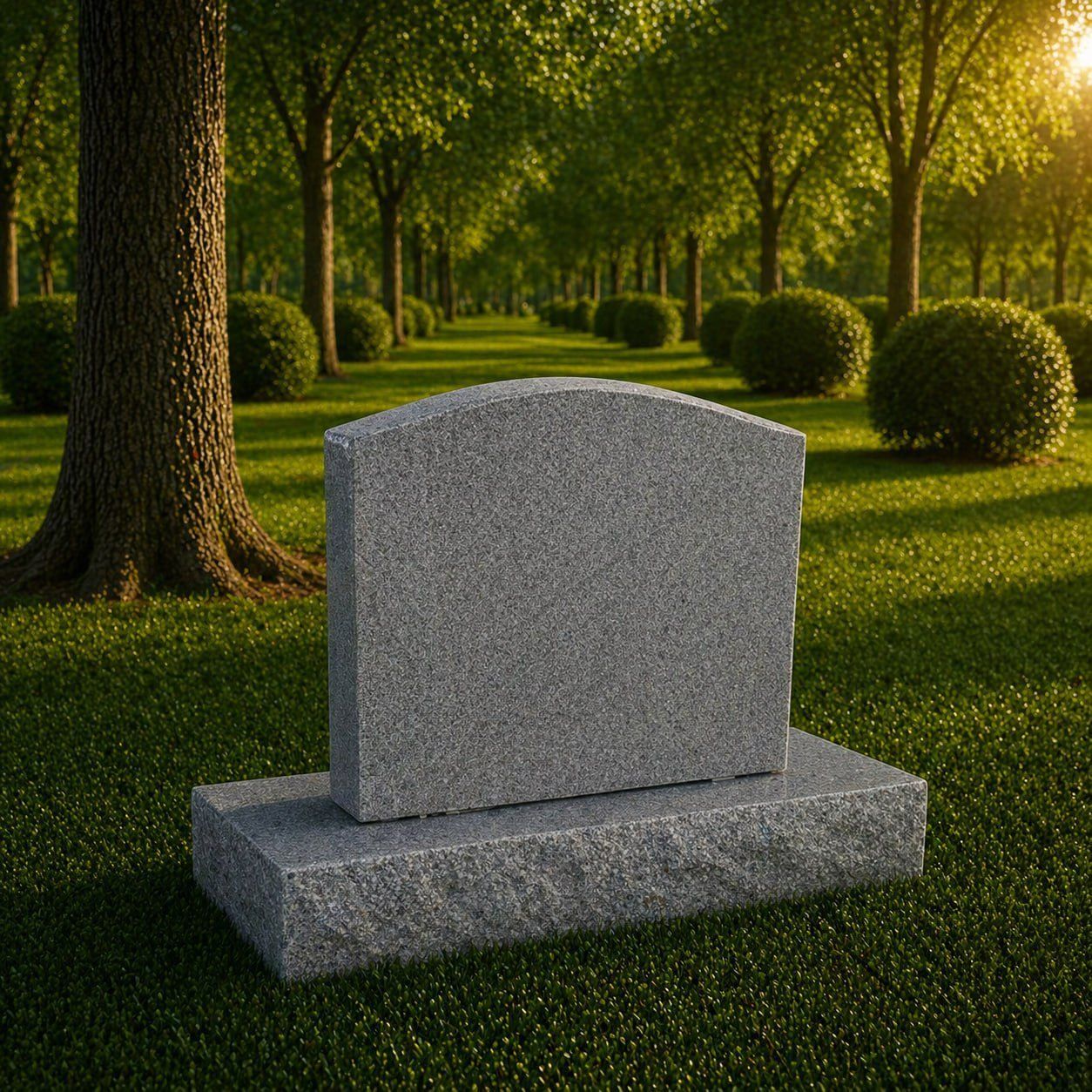 Arched Top Upright Granite Headstone 24 x 6 x 20