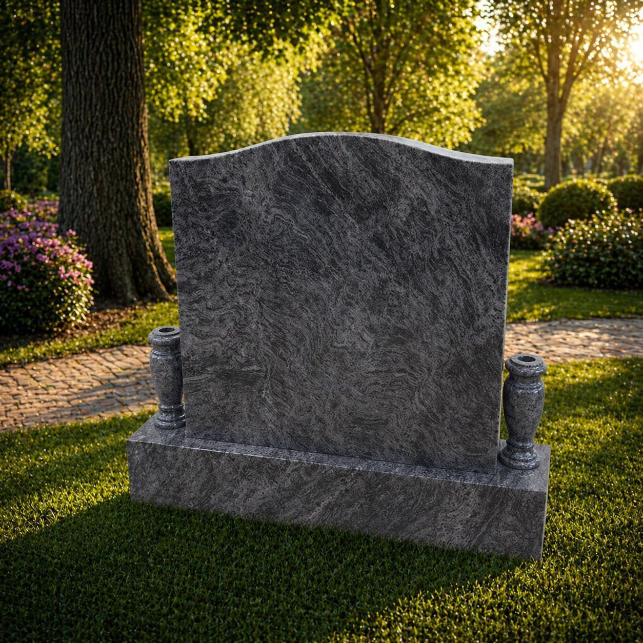 Serpentine Companion Upright Granite Headstone