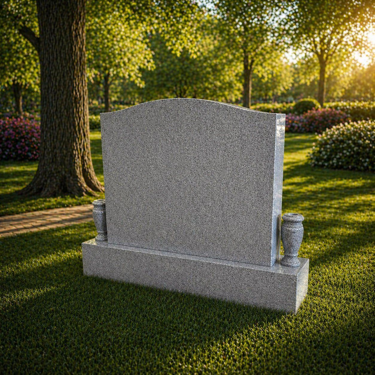 Serpentine Companion Upright Granite Headstone