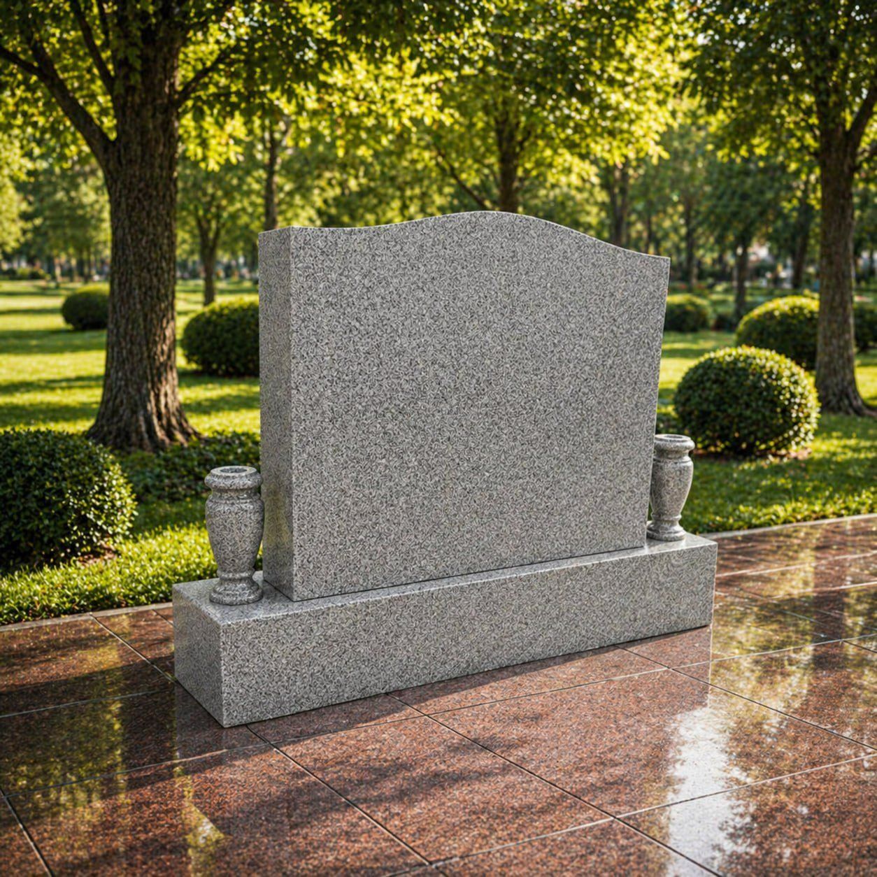 Serpentine Companion Upright Granite Headstone