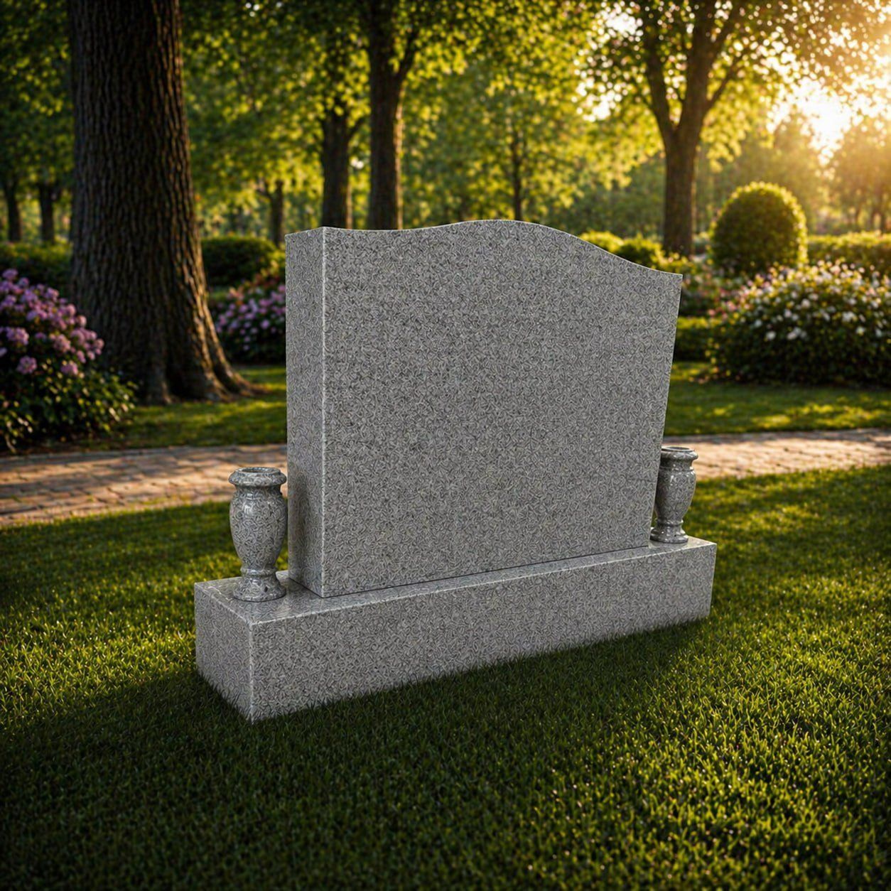 Serpentine Companion Upright Granite Headstone