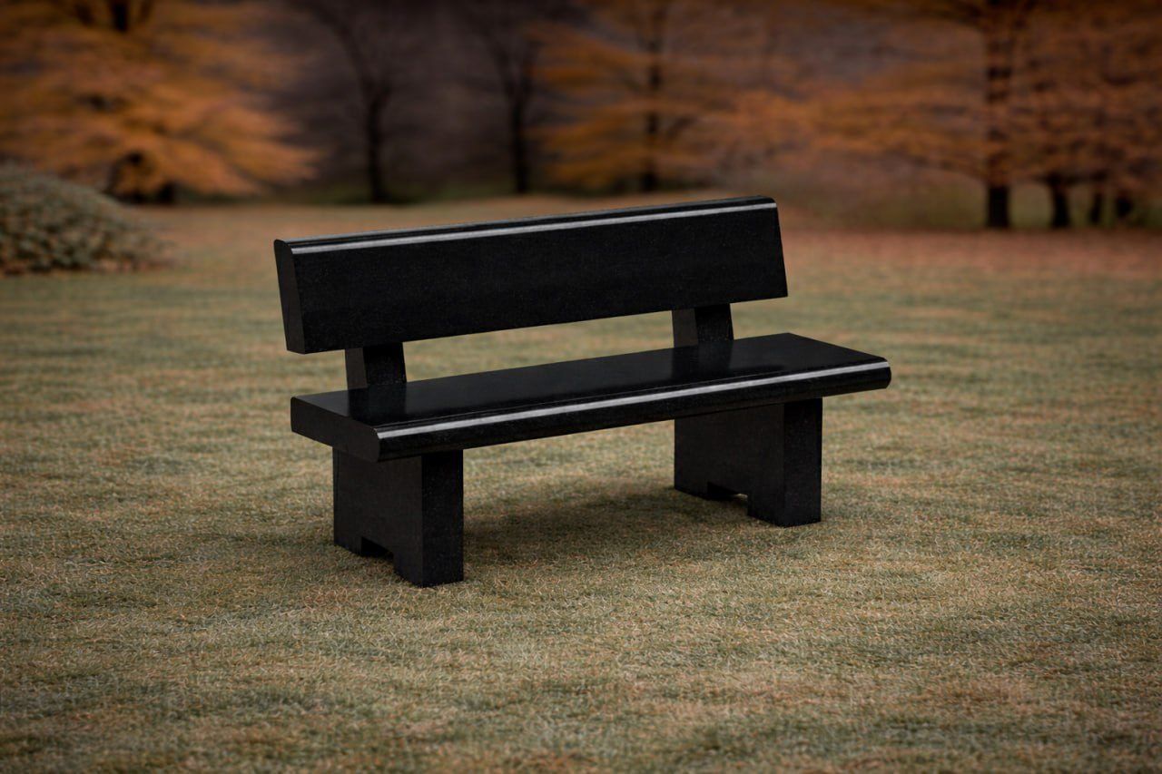 Granite Memorial Bench with Backrest