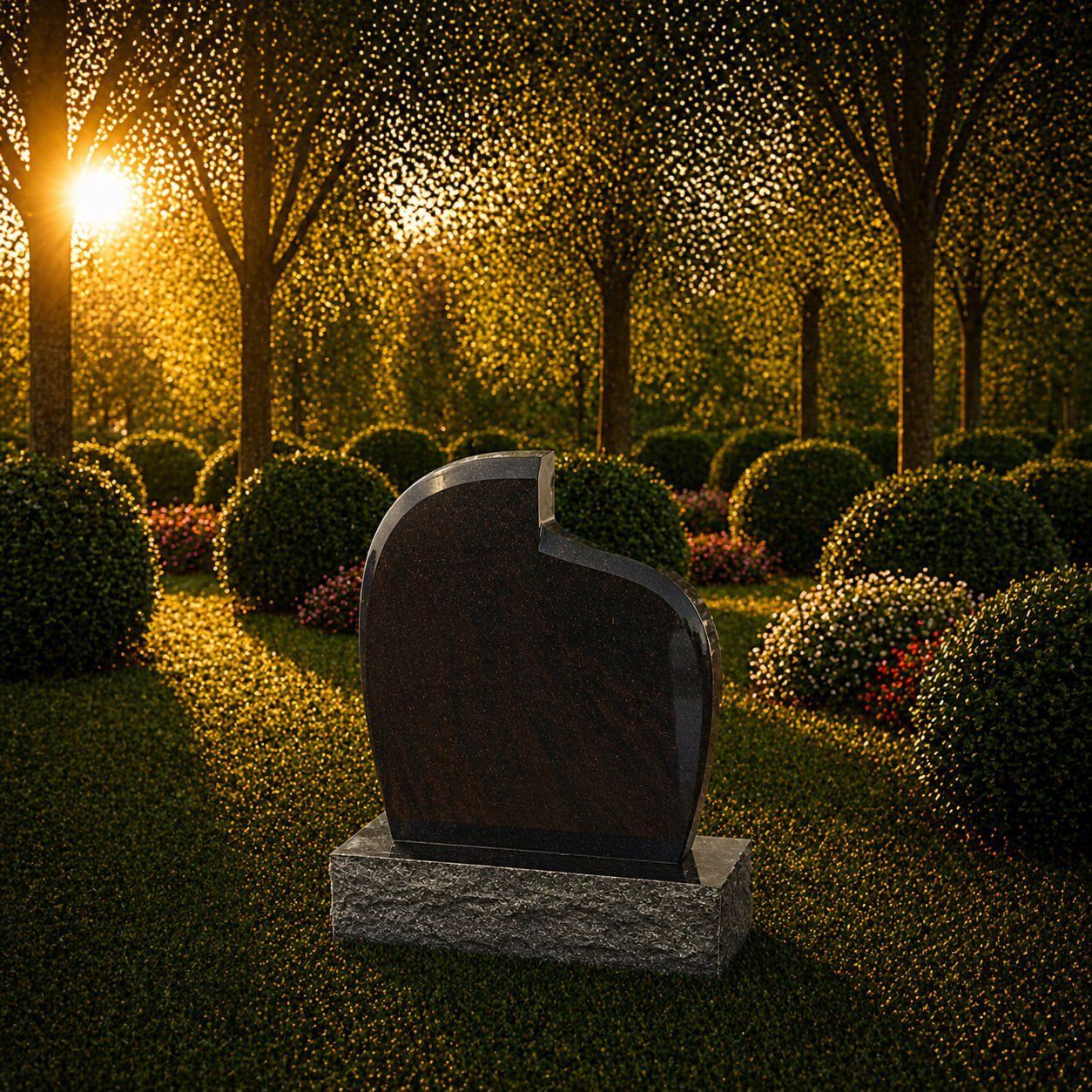Tear Drop Shape Granite Headstone 18 x 3 x 18