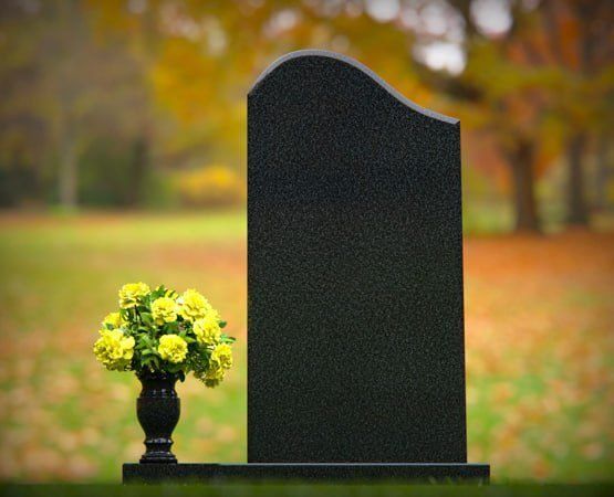 Upright Granite Headstone with Vase