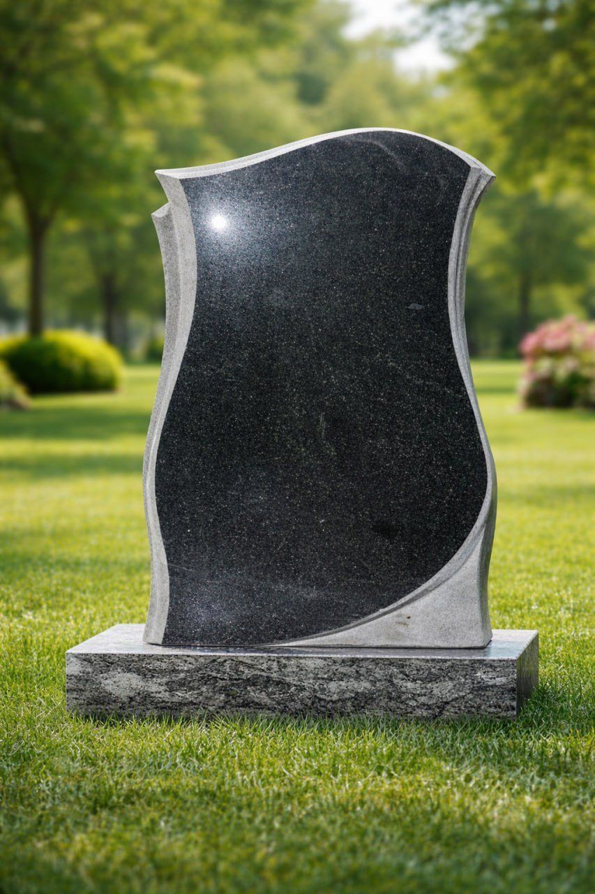 Modern Ogee Upright Granite Headstone