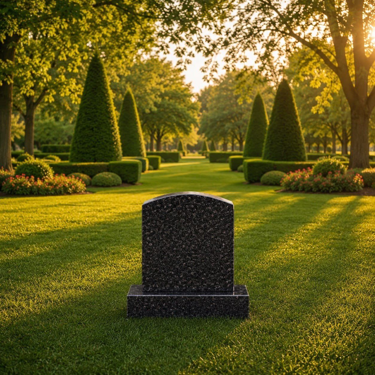 Arched Upright Granite Headstone