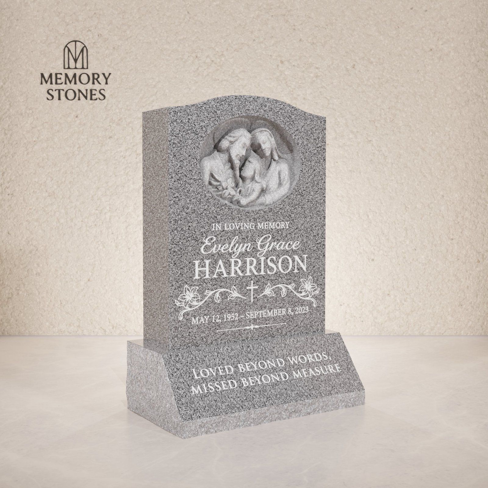 Holy Family Granite Headstone