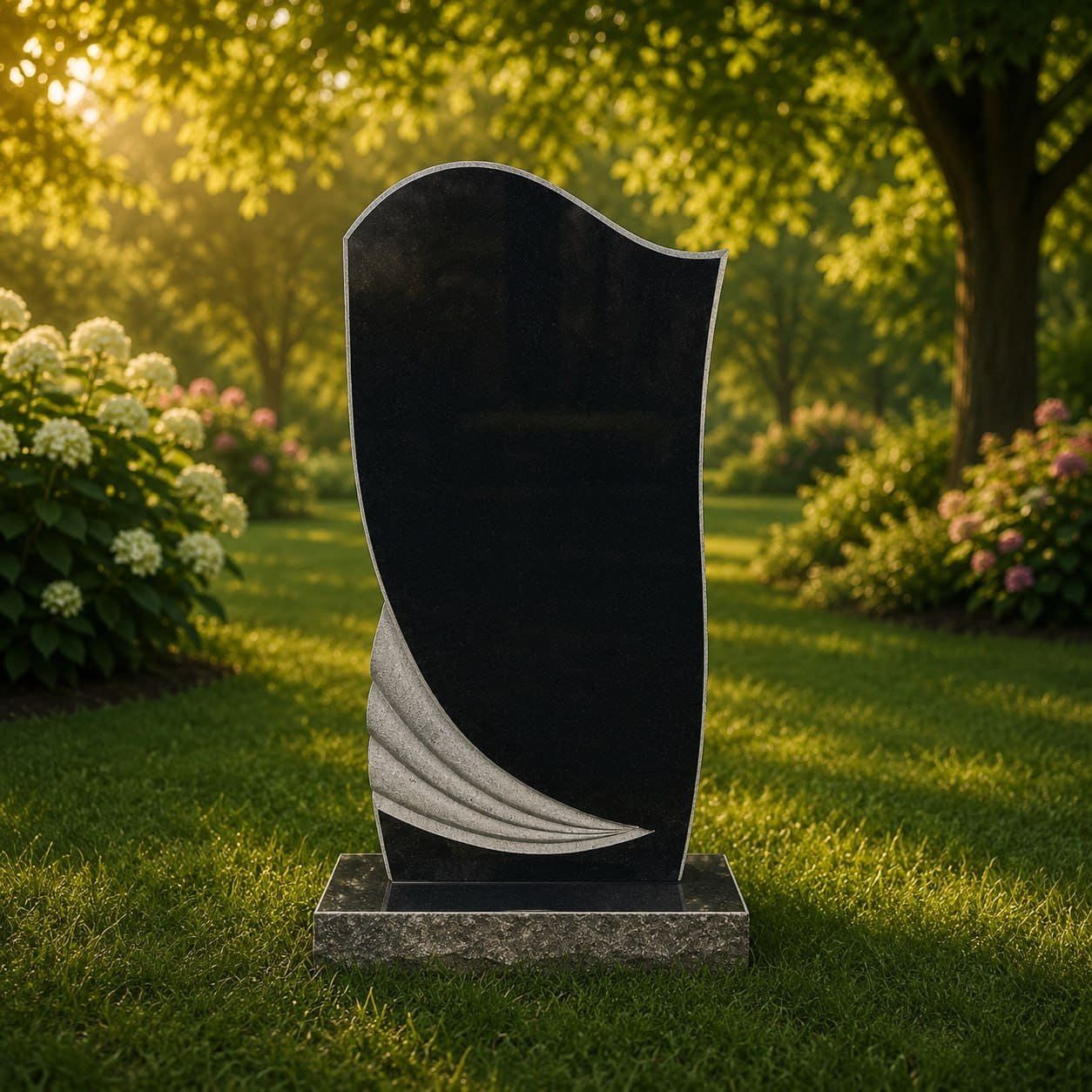 Serene Wave Upright Headstone