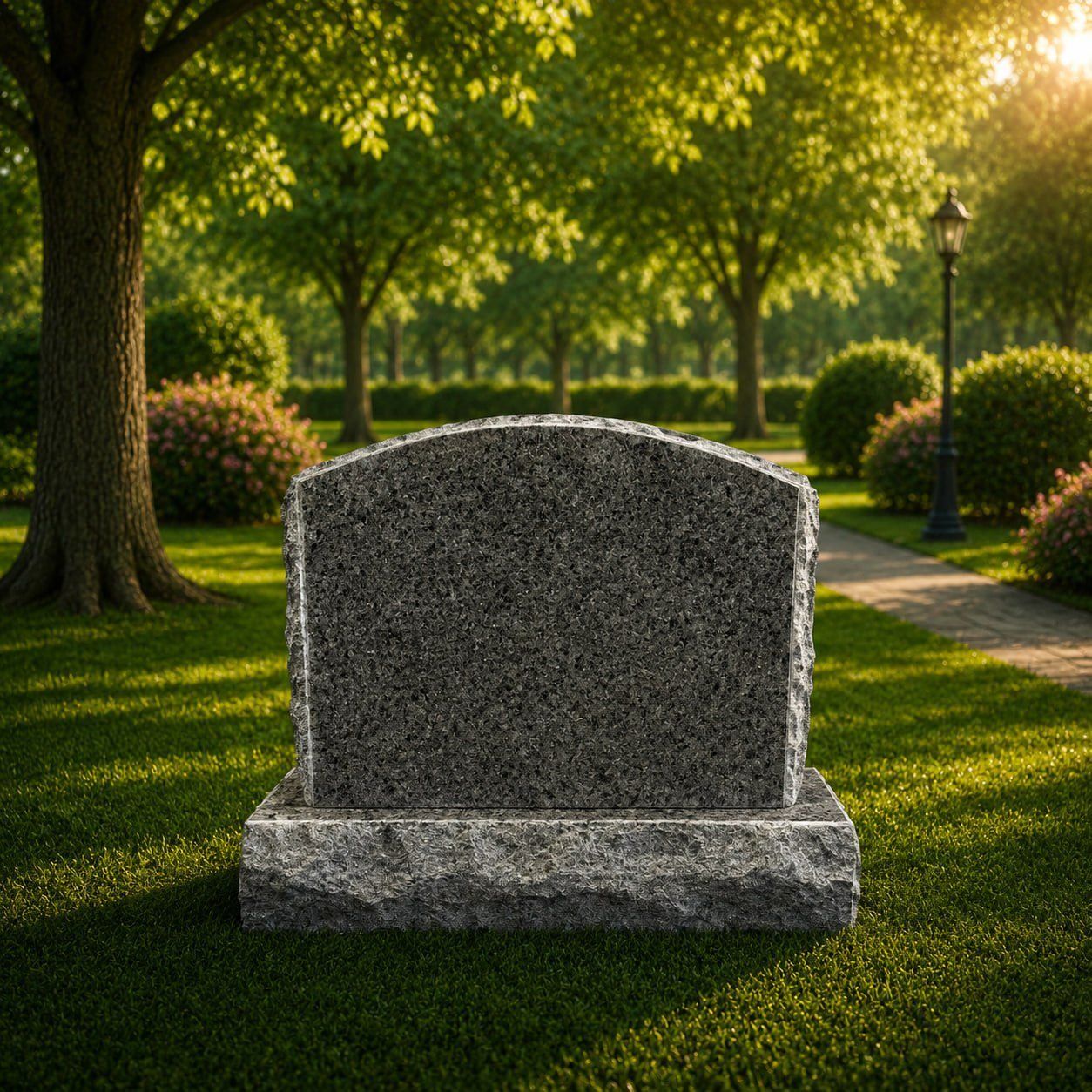Serpentine Top Upright Granite Headstone