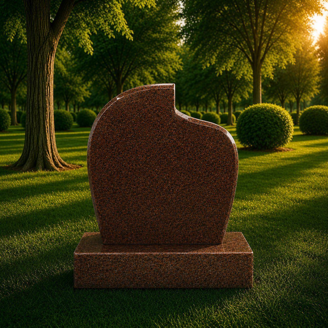 Tear Drop Shape Granite Headstone 18  x 3 x 18