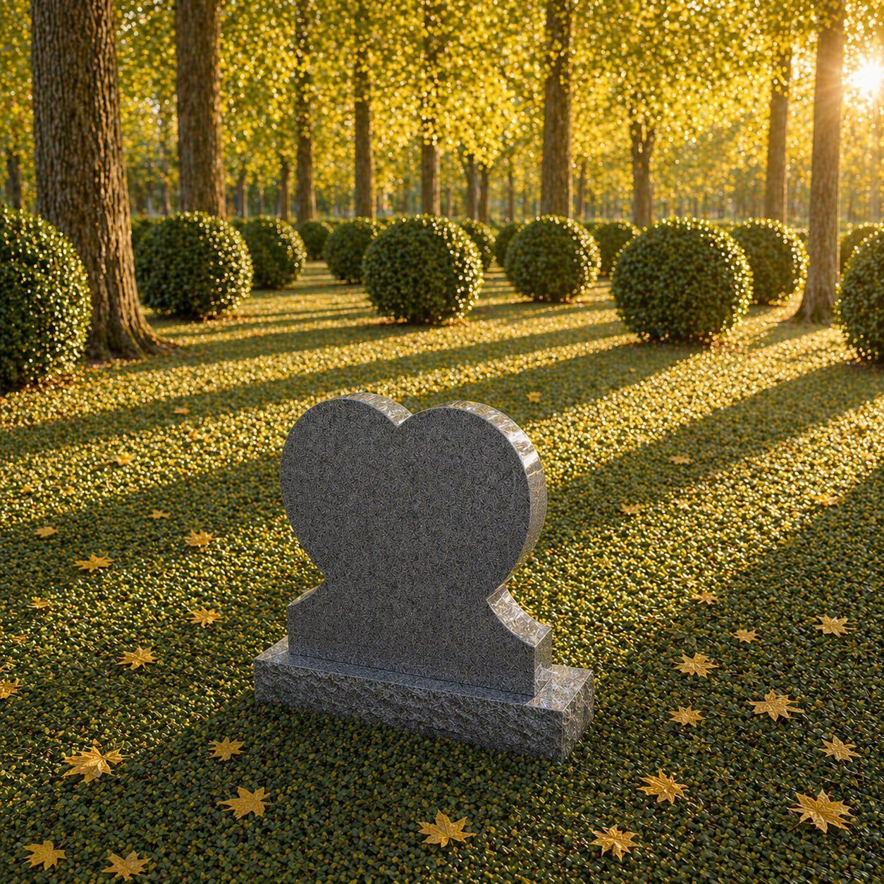 Heart Shape Granite Upright Headstone