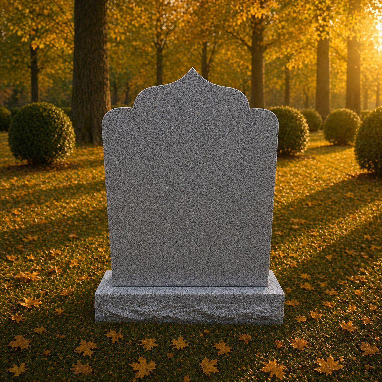 Classic Arched Upright Granite Headstone