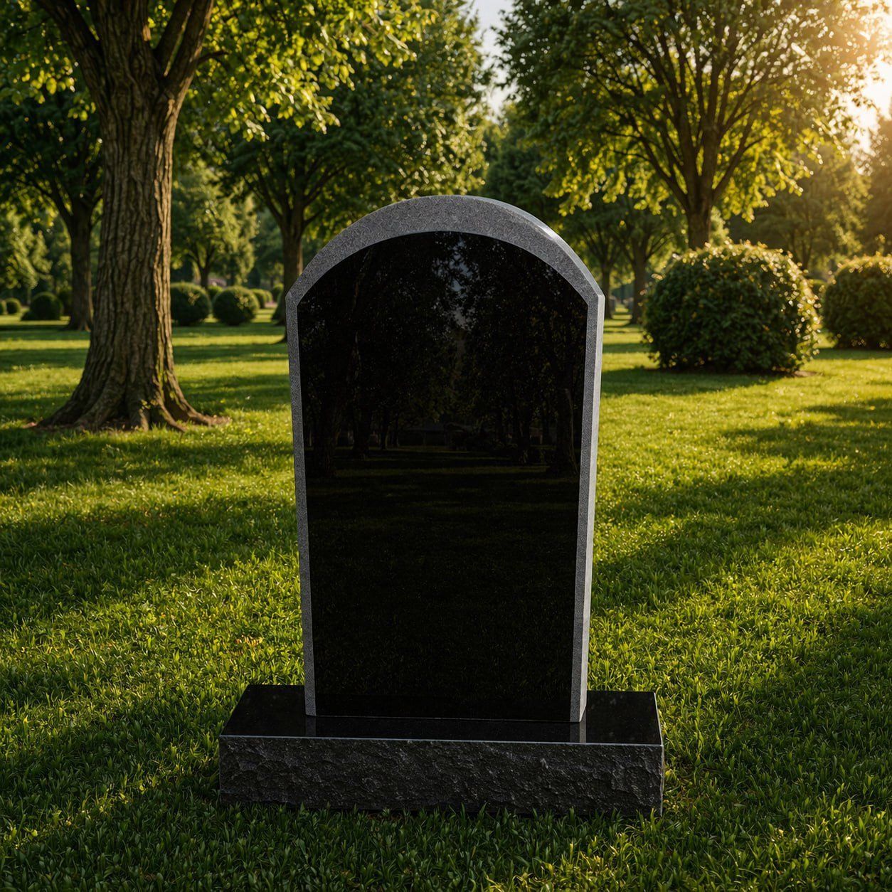 Arched Top Upright Granite Headstone