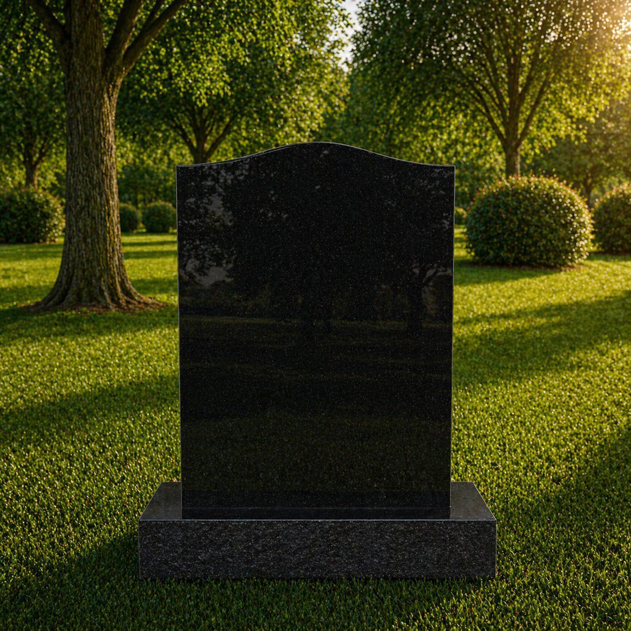 Serpentine Top Upright Granite Headstone