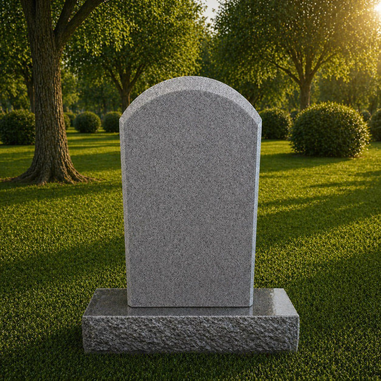 Arched Top Upright Granite Headstone