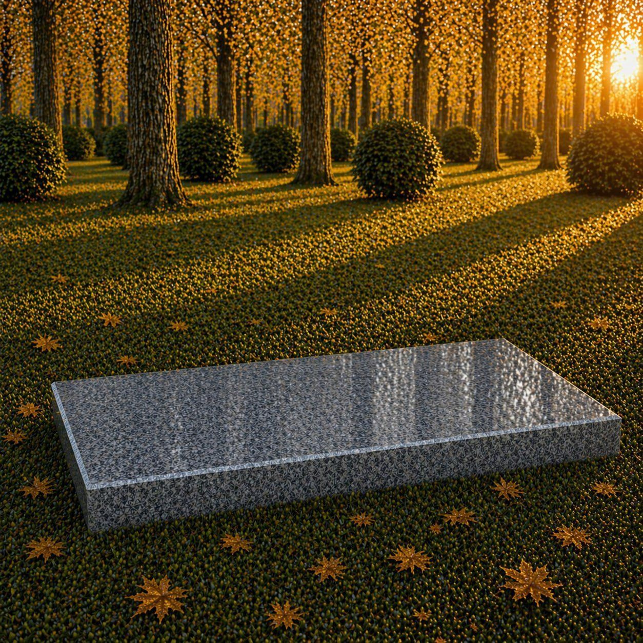 Flat Granite Grave Marker 28 x 16 x 2