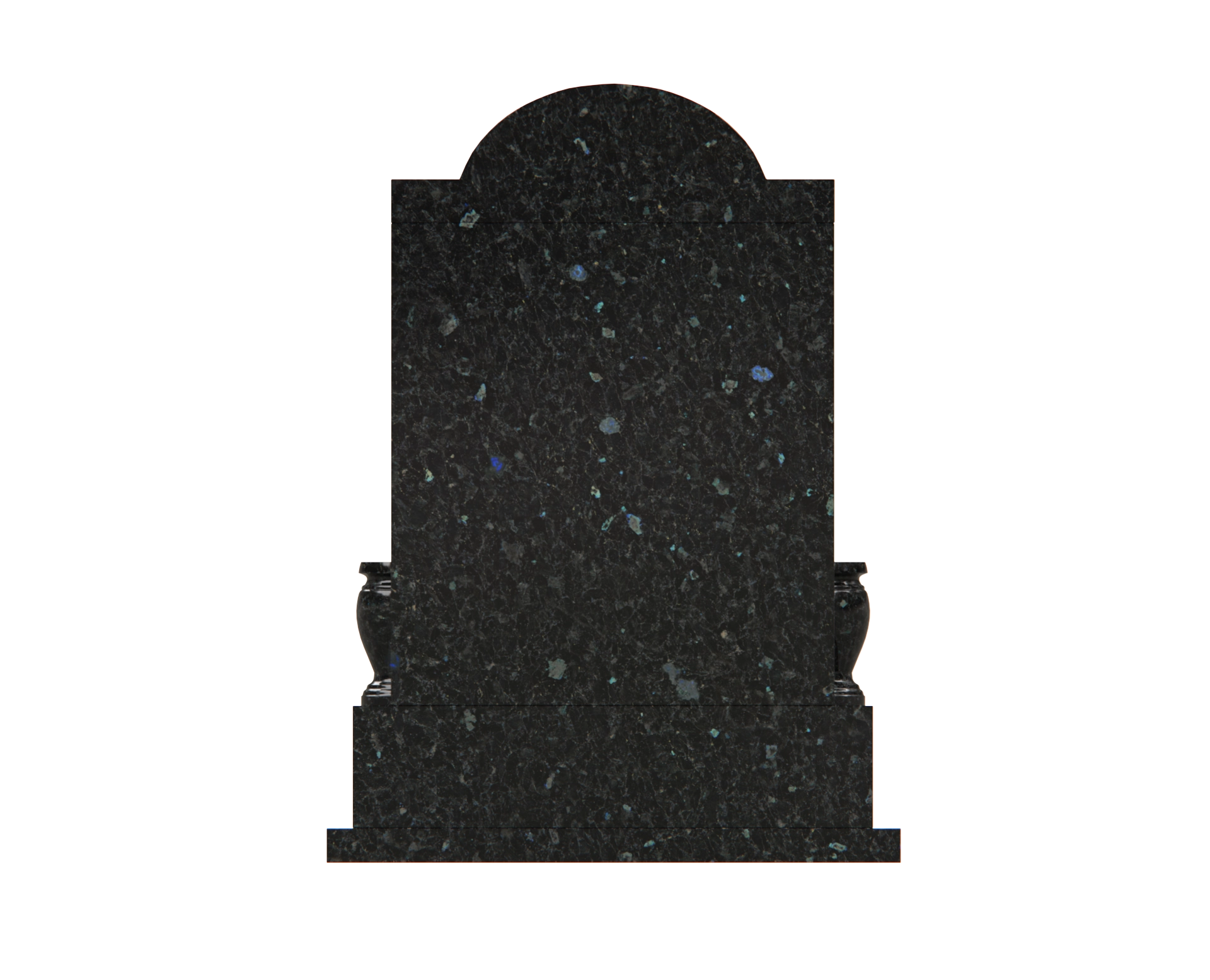 Lux Arched Shrine Upright Granite Headstone with Columns & Tiger Motif view 2