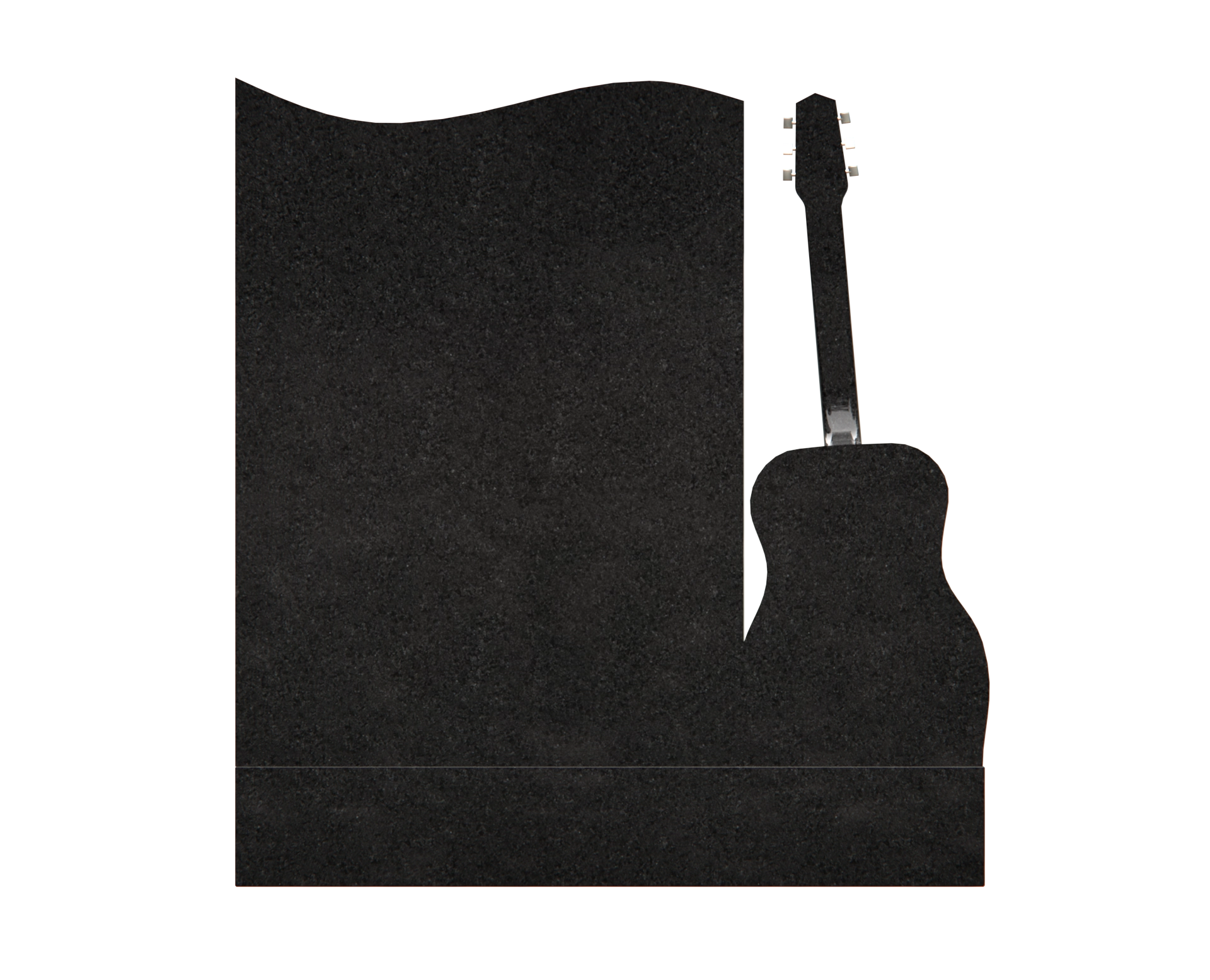 Luxury Upright Granite Headstone with Guitar Sculpture in Elite Artisan Granite view 2